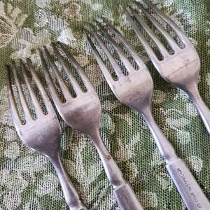 Antique Silver Plate Set Of 4 Forks